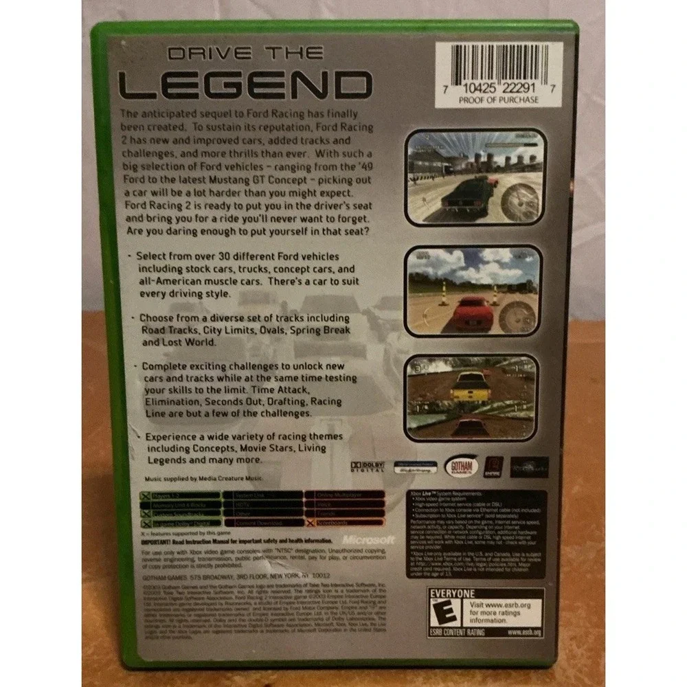 Ford Racing 2 Microsoft Original Xbox Complete In Box With Manual, Scratched
